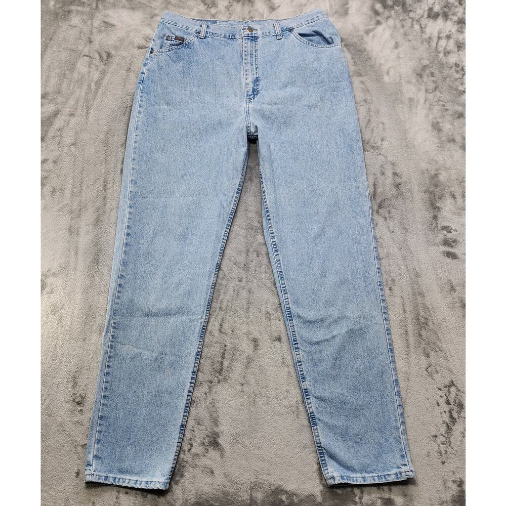 Vintage 90s Riders Jeans Womens 18L LONG Blue High Rise Tapered Mom Light Wash